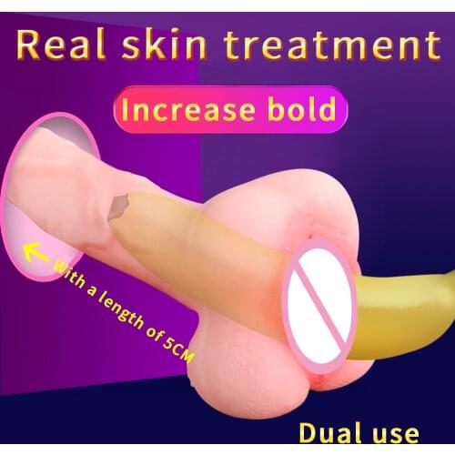 Realistic Dildo Artificial Vagina Pocket Pussy Penis Sleeve Gay Hollow Cock Extender Masturbator Sex Toy for Men Women