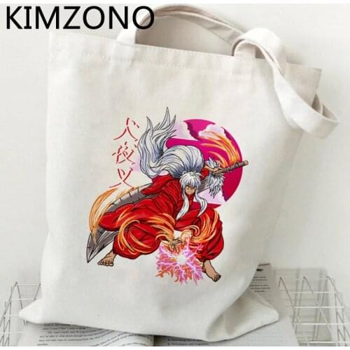 Inuyasha Yashahime shopping bag shopper recycle bag grocery canvas shopping bag boodschappentas ecobag fabric sacola sac toile