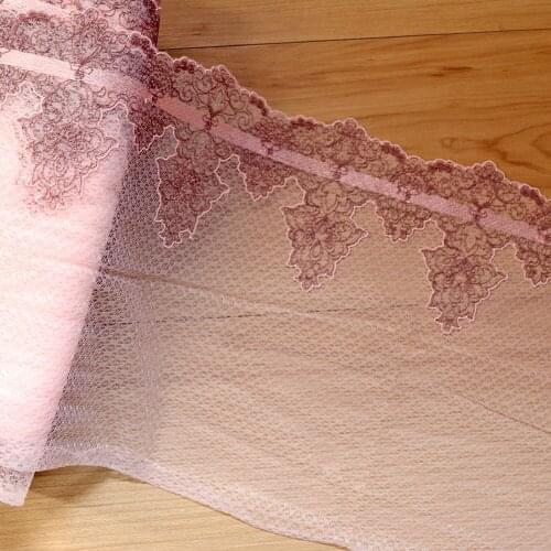 1Meter 23.5CM Width Purple Pink Guipure Embroider lace fabrics embroidered lace trim ribbon dress bra underwear decorations DIY