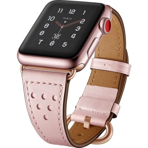 Slim Leather strap for Apple watch band 40mm 44mm 38mm 42mm Elegant Genuine Leather bracelet apple watch series 3 4 5 se 6 band