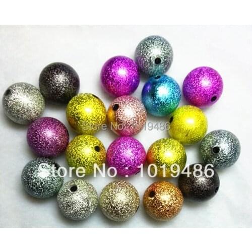 Choose size) 12mm/16mm/20mm Mix Color Acrylic Stardust Beads,Chunky Beads For Necklace