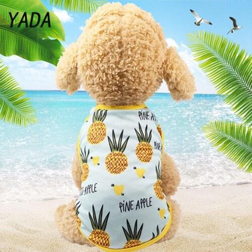 YADA New Pet Dog Clothes Puppy Vest Spring Shirt Cute Banana pineapple Print Dog Coat 100% Cotton Clothes for Pets Cartoon