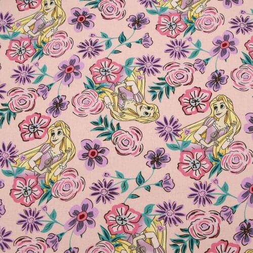 1 yard Cotton Fabric for cloth,handmade,patchwork,bedding - Princess and flower (width=110cm)