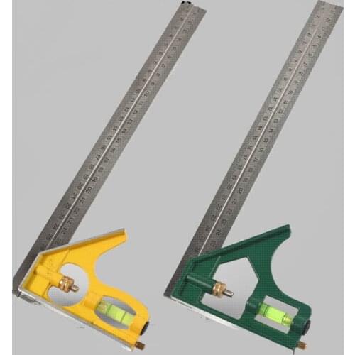 12''/30 cm Combination Angle Ruler Universal Mobile 45/90 Degree Square Ruler With Bubble Level For Machinist Measuring Tools
