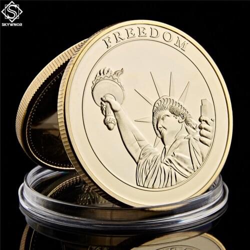 2001.9.11 Remember Attacks 1 World Trade Center Statue Of Liberty Godness Gold Coins For Recalling History Collection