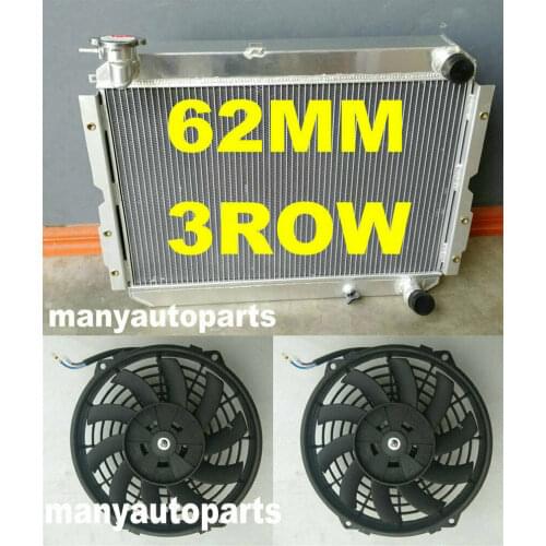 3 Row For Toyota Landcruiser 60 Series HJ60 HJ61 HJ62 Aluminum Radiator MT+ Two Fans