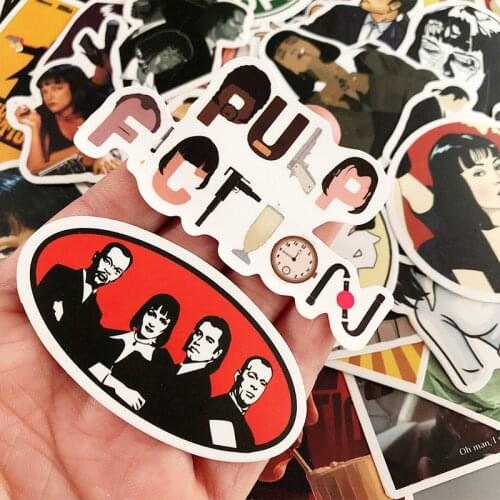30/50 PCS Classic Movie Pulp Fiction Stickers Uma Thurman Graffiti Sticker for Laptop Skateboard Motorcycle Bicycle Waterproof