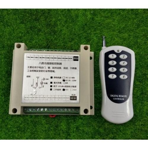 315mhz/433mhz Universal AC 85V 110V 220V 8 channel RF Wireless Remote Control switch Receiver Transmitter 100m