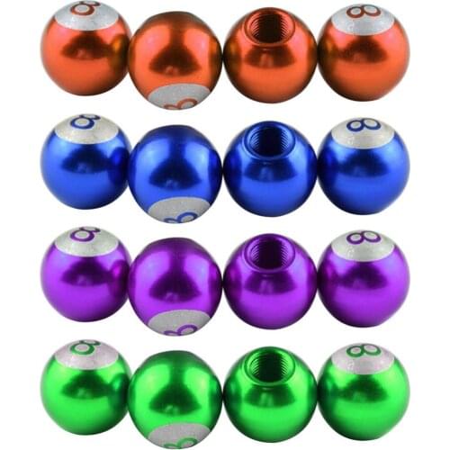 4Pcs Number 8 Round Ball Bike Motorcycle Wheel Tire Tyre Air Valve Stem Caps Theftproof Aluminum Car Stem Air Caps Airtight