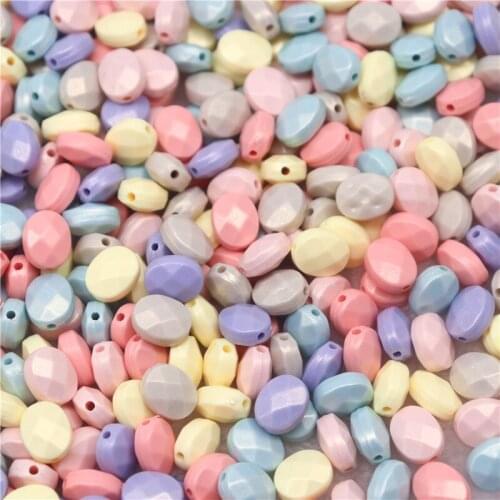 10g 7*10mm Rondelle Faceted Frosted Symphony Acrylic Beads Macaron Loose Spacer Beads Crafts for Handmade DIY Jewelry Making