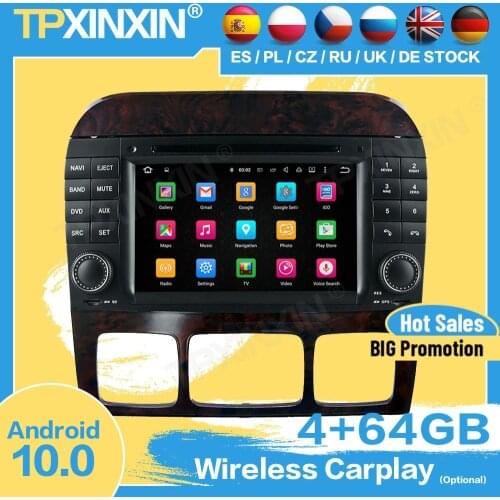 Carplay Car Recorder Control Wireless Android For Benz S W220 1998 1999 2000 2001 2002 2003 2004 2005 GPS Player Audio Head Unit