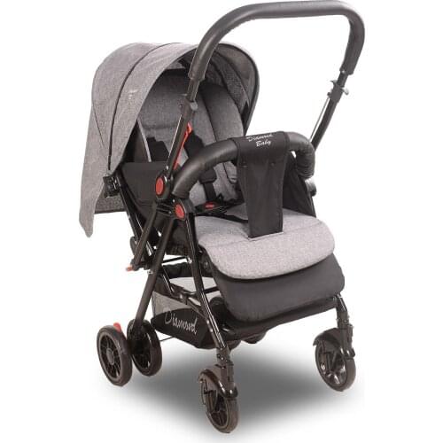 Gray Sapphire Two-Way Baby Car Elegant and Easy-To-Use, Sturdy, Safe Children Strollers