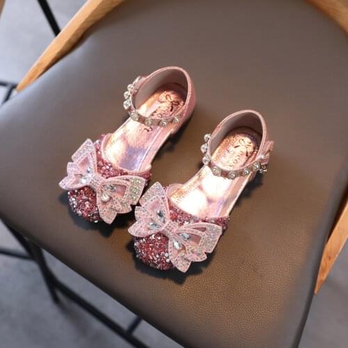 Kids Shoes For Girl Sandals 2021 Girls' Princess Sandals Toddler Infant Kids Baby Bowknot Crystal Sweet Shoes Sandalias Niña