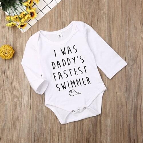 Newborn Baby Boys Girls clothes Cotton letter print autumn Bodysuit round neck long sleeve kids Toddler Jumpsuit one pieces