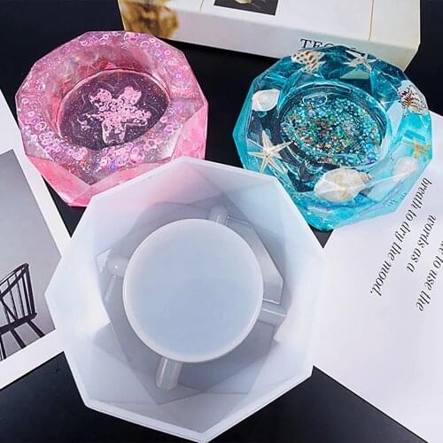 1 Pcs Ashtray Craft Moulds DIY Transparent UV Resin Epoxy Silicone Combination Molds For DIY Making Ashtray Accessories
