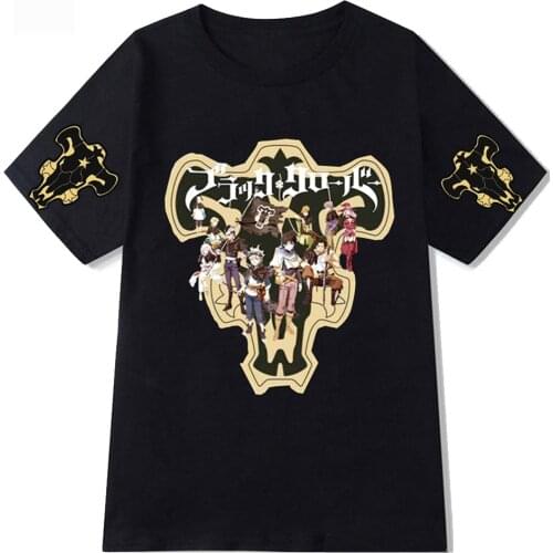 Anime Yuno Asta Noell Silva Friend T-shirt Men Funny Anime Black Clover Hip Hop Top Tees Male