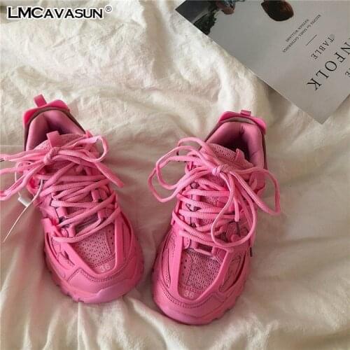 LMCAVASUN Sneakers Women Trendy Chunky Dad Shoe Laces Platform Shoes New Color Matching Camouflage Sneakers Chaussures
