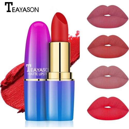 TEAYASON matte lipstisck gradient color waterproof long lasting batom nude lipstick pencil sexy red lip tattoo pen AM056