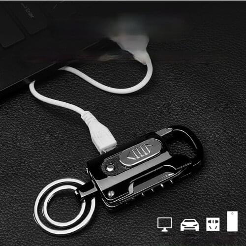 Multifunctional Wine Keychain Lighter Personalized Customized USB Charging Cigarette Lighter Briquets Et Accessoires Fumeurs