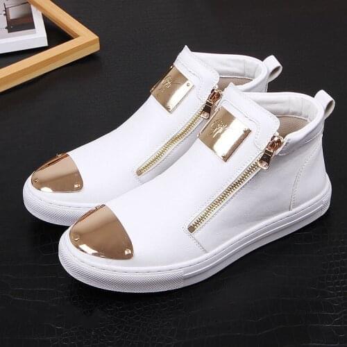 2021 New Luxury Brand Men Fashion High Top Sneakers Spring Autumn Casual High Shoes Men Leather Boots Microfiber Shoes