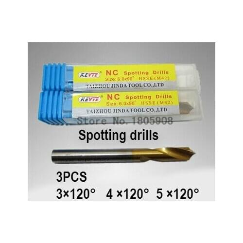Free shipping 3PCS M3.0 M4.0 M5.0 containing cobalt 120 degree chamfer drill positioning centre bit