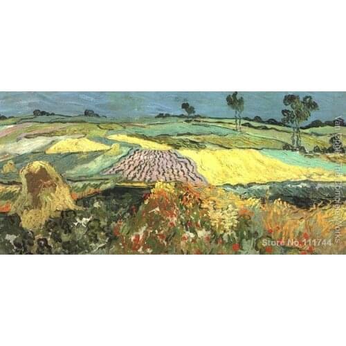 Wall art Wheat Fields Near Auvers by Vincent Van Gogh paintings on canvas Handmade High quality