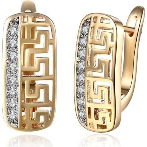 2020 New Geometric Round Shape Women Earrings Luxury Zircon Surround Female Ladies Wedding Engagement Earrings Jewelry