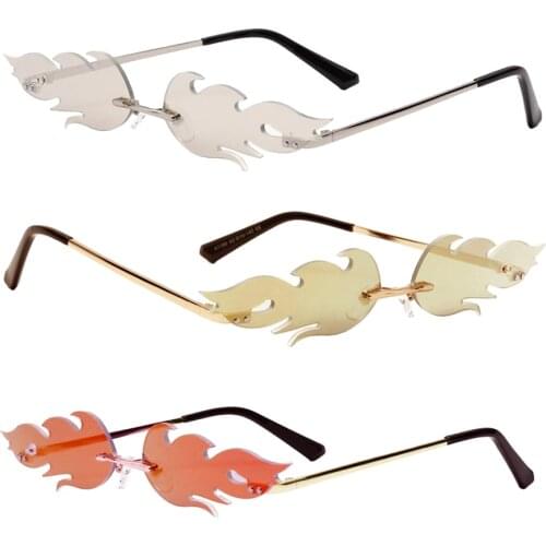 Women Novelty UV400 Flame Sunglasses Punk Sun Glasses Shades Rave Party Club