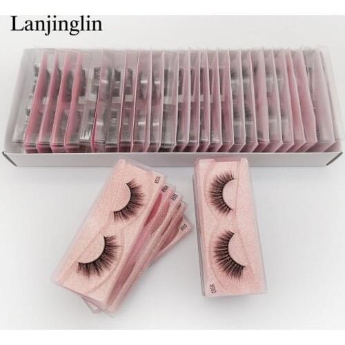 Wholesale bulk mink eyelashes 20/30/40/50/100 pairs natural long false eyelash extension fluffy 3d faux lashes 100% cruelty free
