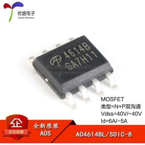 Genuine original AO4614BL SOIC-8 N + P DP 40V / -40V, 6A / -5A MOSFET