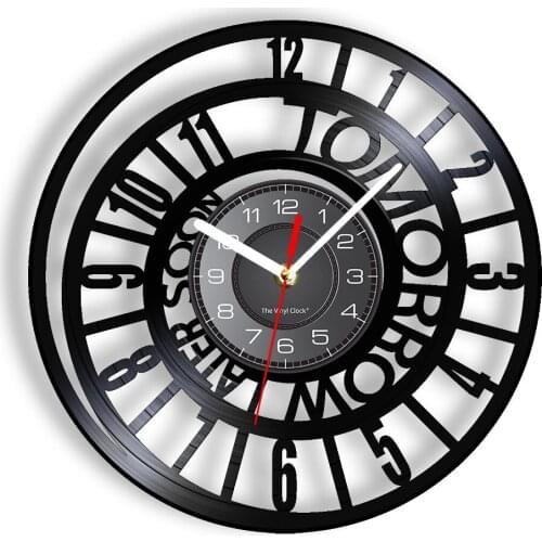 Procrastination Design Fancy Vinyl Wall Clock Tomorrow Later Soon Delaying Rhetoric Numers Decorative Wall Watch Modern Artwork