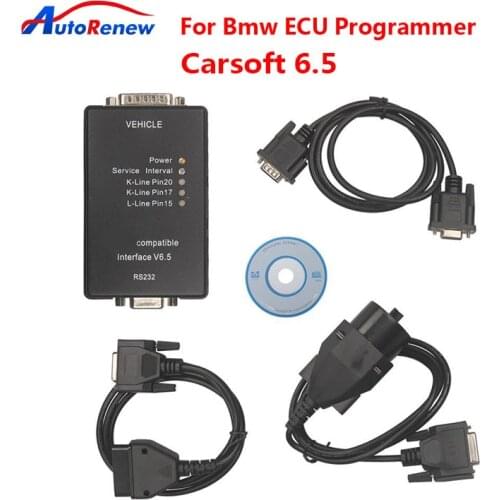 ECU KEY Programmer Carsoft 6.5 For BMW 20 Pin Cables Interface Auto Car Diagnostic Tool By RS232 for MCU--E30/E31/E32/E34/E36
