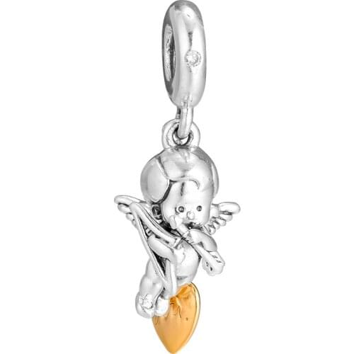 QANDOCCI 2019 Valentines Day Collection 925 Sterling Silver Pink RedHeart Zircon Charm Bead Fit Original Pandora Charm Bracelet