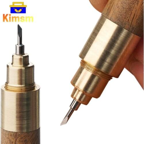Dual-use Pen Knife Woodworking Carving Knife Replaceable Gel Pen Woodworking Marking Pen Art Drawing Knife Wooden Craft DIY Tool