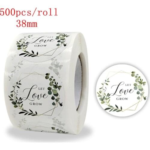 1.5 inch Let Love Glow Paper Roll Stickers Wedding Decoration Simple Style Sealing Labels For Invitation Card Party Gift Decor