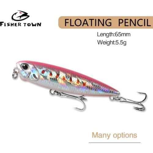 Fisher town 1pcs 6.5cm 5.5g Deep Diving Jerkbait Artificial Hard Bait Fishing Wobblers pencil Lure for Bass Pike Carp