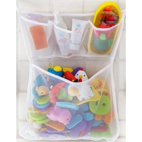 1PC Bathroom Mesh Net Storage Bag Baby Bath Bathtub Toy Mesh Net Storage Bag Organizer Holder For Home 33x45cm