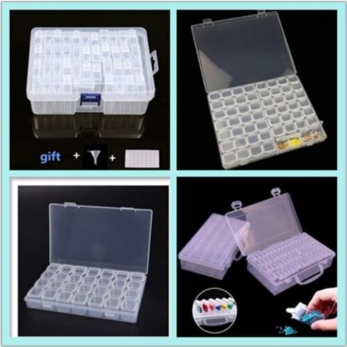 28/42/56/64 grid portable diamond painting storage box tool diamond embroidery accessories diamond mosaic storage bag beaded