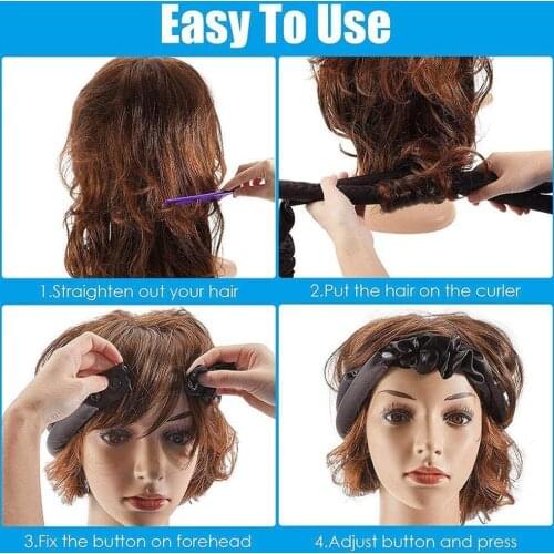 Sleeping Hair Roller Heatless Curling Rod Headband Hair Curls Band Heatless Silk Curler Rod Overnight Magic Hair Wave X6N7