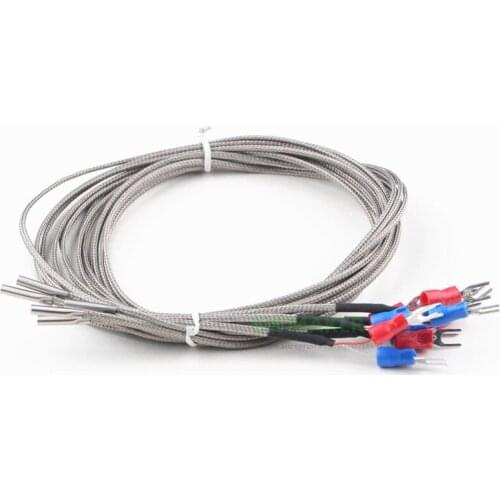 5pcs K-Type Thermocouple Temperature Sensor 0-600 Degree Dia 3mm for RepRap Prusa 3D Printer V6 Hotend Lead 3*15*1000 Fast ship