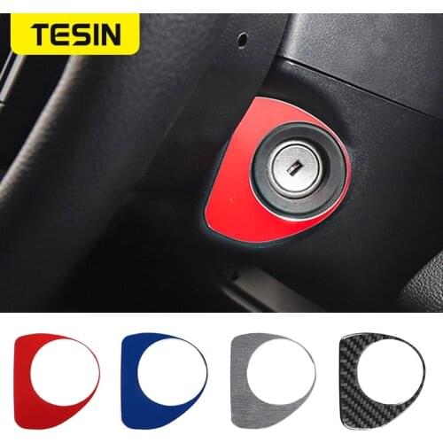 TESIN Car Engine Ignition Start Switch Lock Trim Cover Stickers for Ford F150 2015 2016 2017 2018 2019 2020 2021 Car Accessories