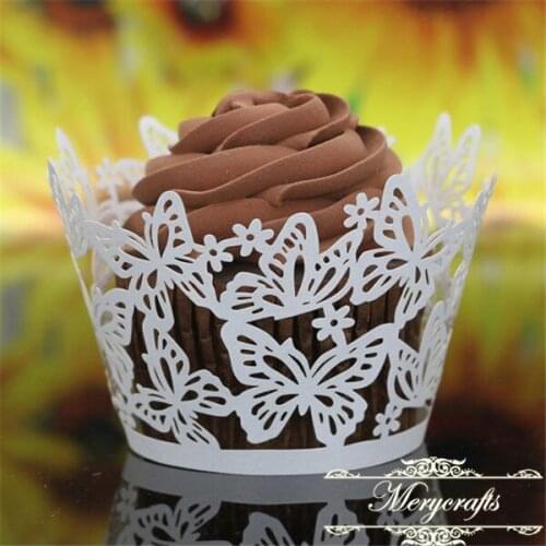 Cupcake wrappers laser cut beautiful butterfly cup cake wrappers for birthday wedding party decoration