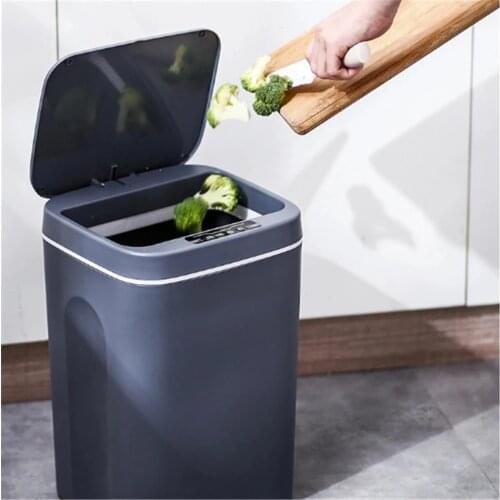 Smart Induction Dustbins 14L Electronic Auto Sensor Waste Bucket Household Trash Can Garbage Bins Storage Box with LED Light