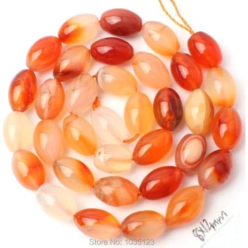 High Quality 8x12mm Pretty Natural Color Red Agates Oval Shape Gems Loose Beads Strand 15" DIY Creative Jewellery Making w2882
