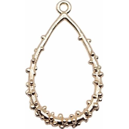 WYSIWYG 10pcs 33x20mm KC Gold Color Water Drop Garland Charms Pendant For Jewelry Making Earring Making Accessories