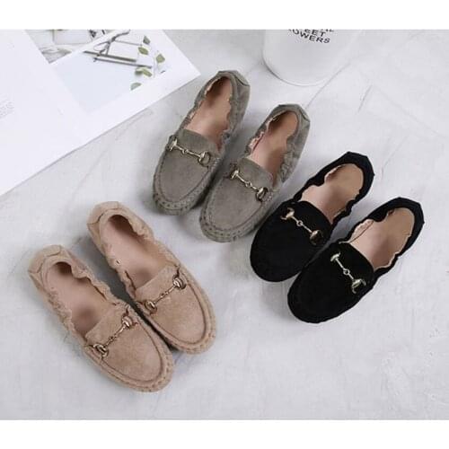 New Flat Shoes Metal Decoration Moccasins Femme Shoes Woman Loafers Oxford Shoes Women Flats Casual Black Fashion Loafers