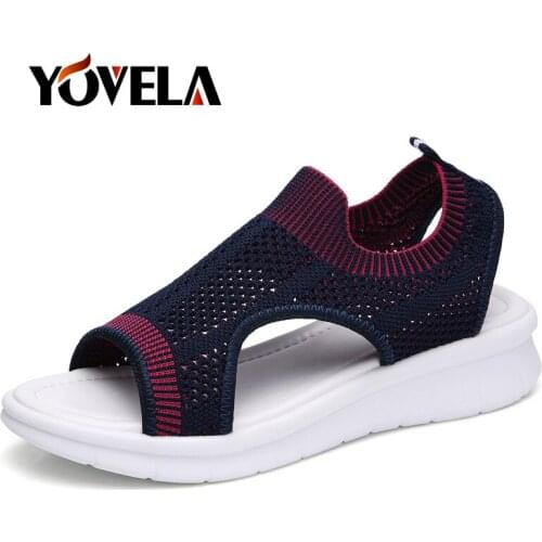 Women Sandals 2019 New fashion Female Shoes Woman Summer Wedge Comfortable Sandals Ladies Slip-on Flat Sandals Women Sandalias