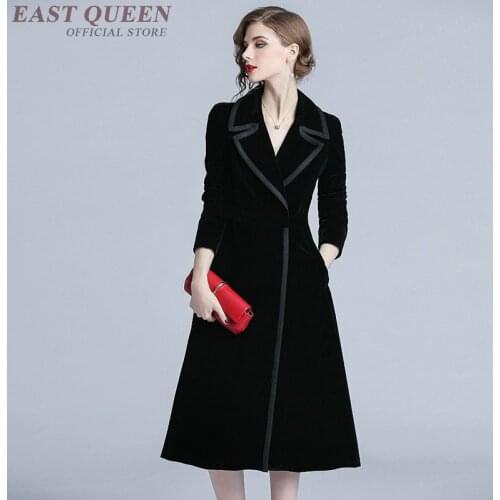 Coats Woman Winter 2019 Black Autumn Long Coat England Ladies Trench Coat Button Tailored Collar Manteau Female DD2254