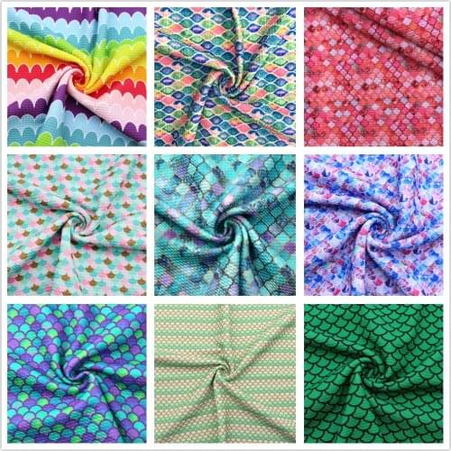 1/2Yard Mermaid ScaleBullet Textured Liverpool Polyester Bubble Fabric Patchwork Tissue Kids Home Textile for Sewing Doll Fabric