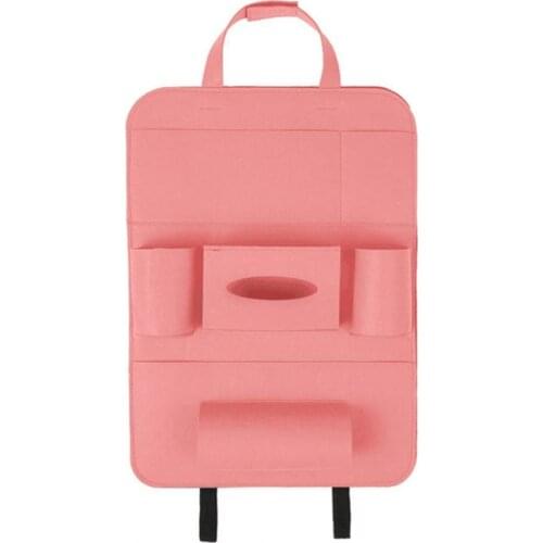 1pc Universal Car Back Seat Storage Bag Organizer Trunk Elastic Felt Storage Bag 6 Pockets Organizer Hanging Car Accessories